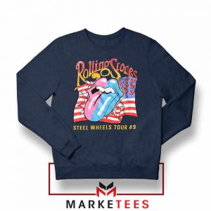 Steel Wheels Rolling Stones Navy Blue Sweatshirt