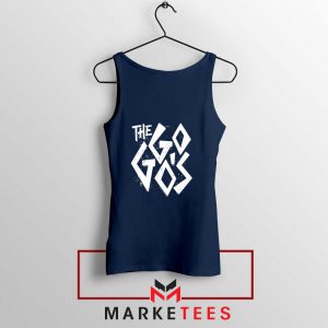 The Go Gos Rock Band American Navy Blue Tank Top