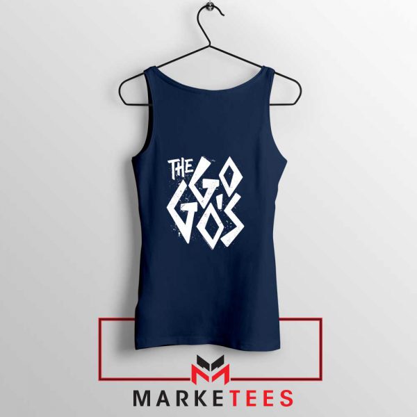 The Go Gos Rock Band American Navy Blue Tank Top