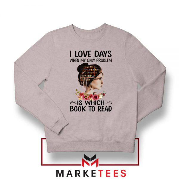 Womens Book Librarian Lover Sport Grey Sweatshirt
