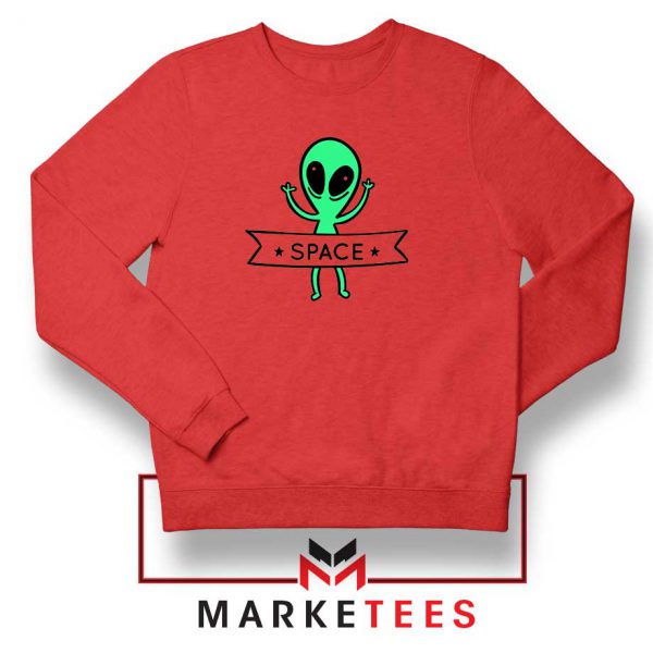Alien Space 90s Designs Red Sweater