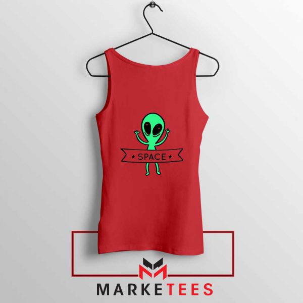 Alien Space 90s Designs Red Tank Top