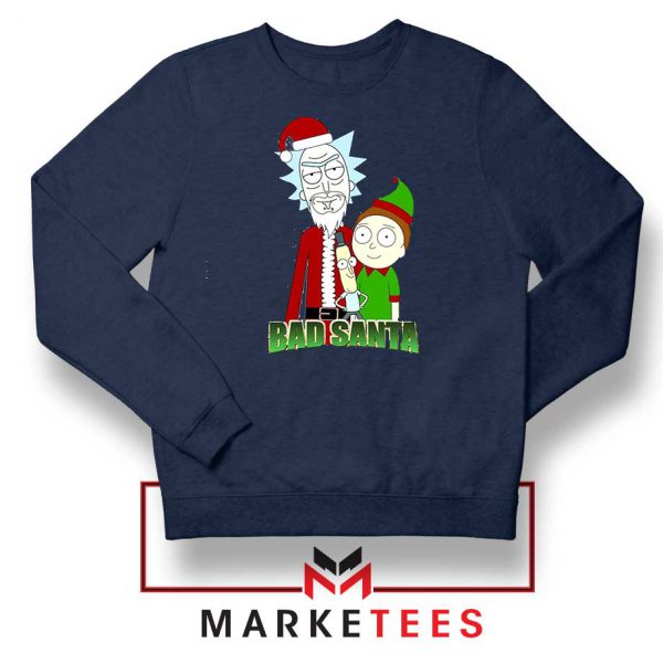 Bad Santa Sitcom Christmas Navy Blue Sweatshirt