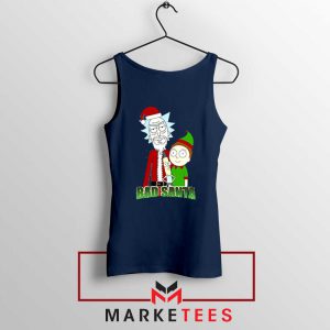 Bad Santa Sitcom Christmas Navy Blue Tank Top