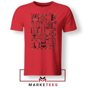 Best Robot Party Designs Red Tee