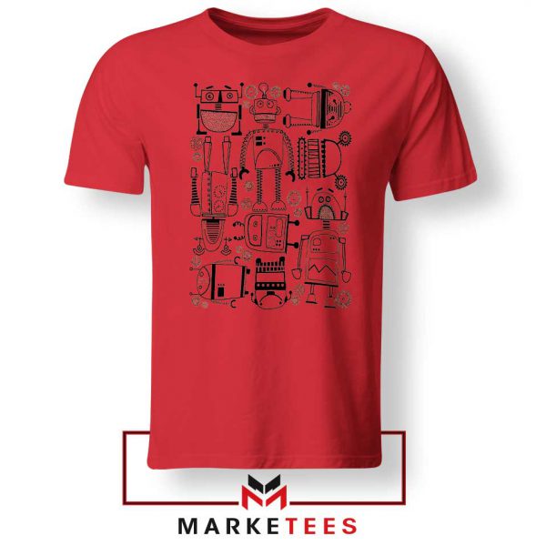 Best Robot Party Designs Red Tee