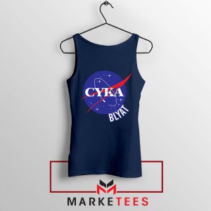 Cyka Blyat Nasa Navy Blue Tank Top