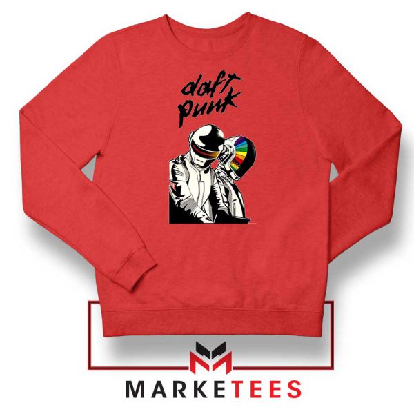 Daft Punk Music Duo Graphic Red Sweatshirt
