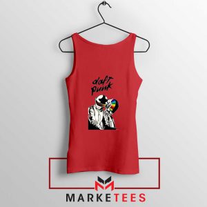 Daft Punk Music Duo Graphic Red Tank Top