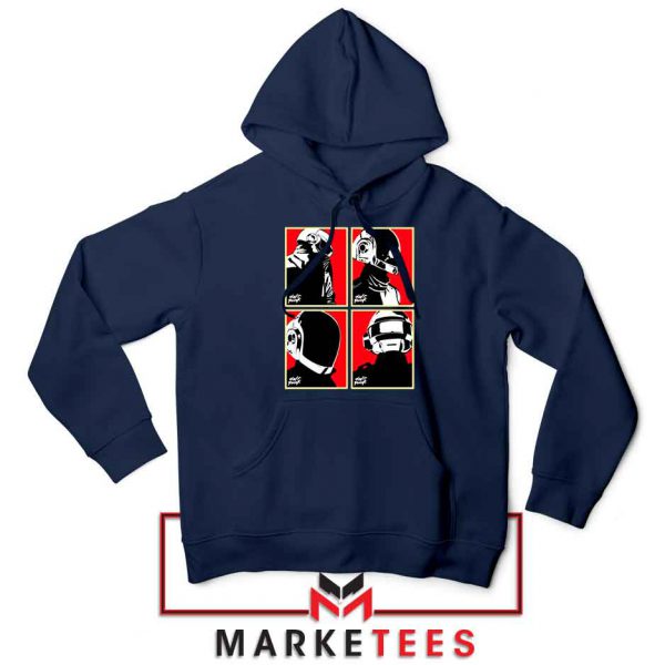 Daft Punk Music Duo Helmets Navy Blue Hoodie