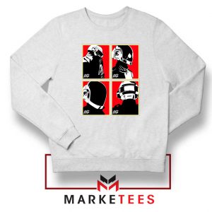 Daft Punk Music Duo Helmets White Sweater