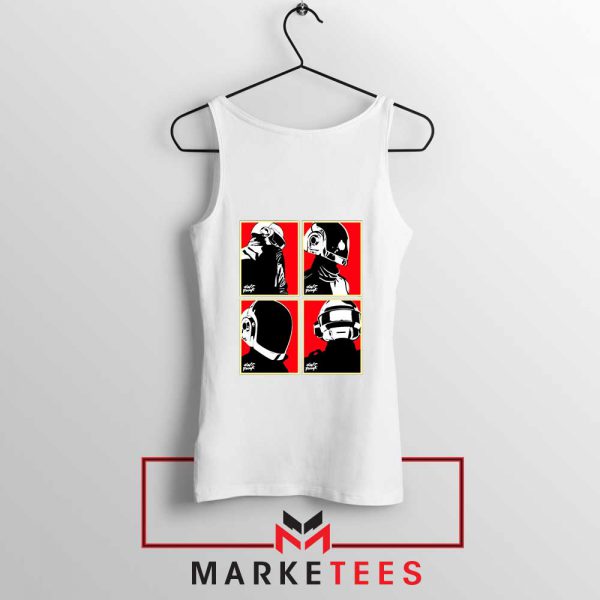 Daft Punk Music Duo Helmets White Tank Top