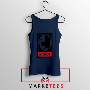 Daft Punk Music Robot Navy Blue Tank Top