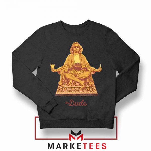 El Duderino Meditation Design Black Sweatshirt