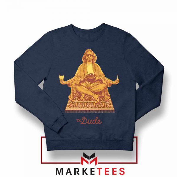 El Duderino Meditation Design Navy Blue Sweatshirt