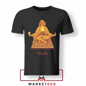 El Duderino Meditation Graphic Black Tshirt