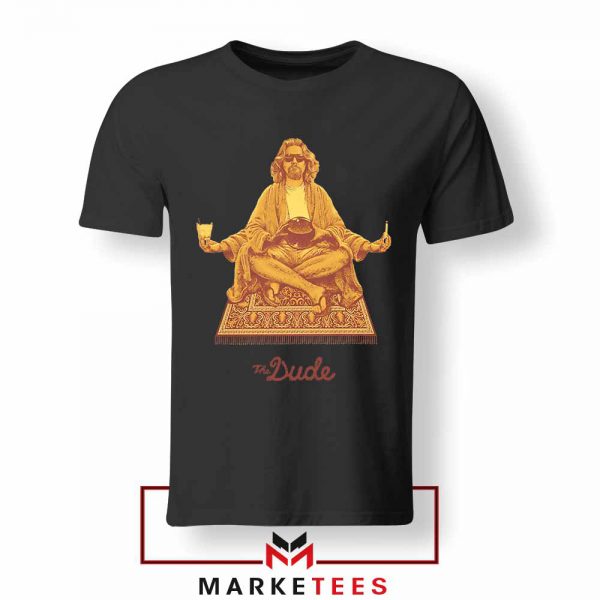 El Duderino Meditation Graphic Black Tshirt