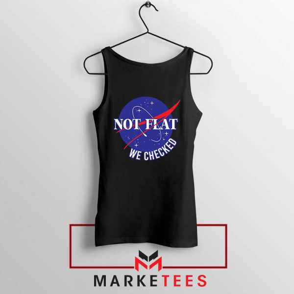 Funny NASA Not Flat Graphic Black Tank Top