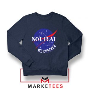 Funny NASA Not Flat Graphic Navy Blue Sweater