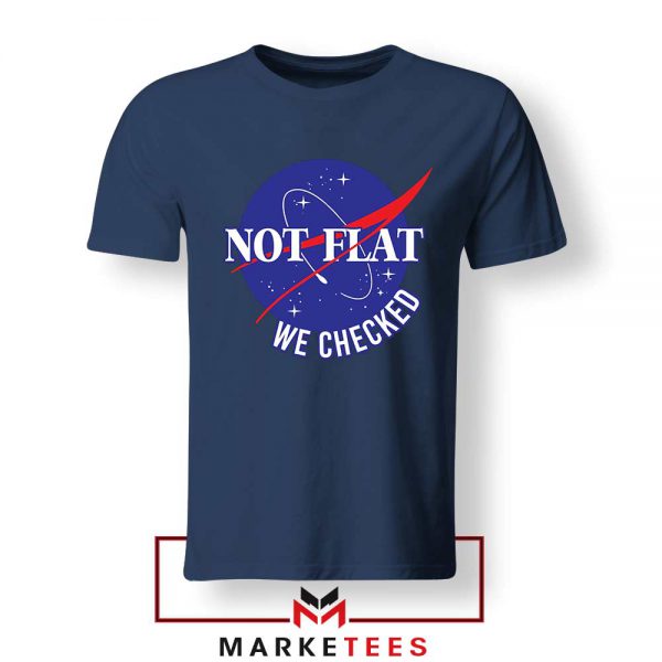 Funny NASA Not Flat Graphic Navy Blue Tee