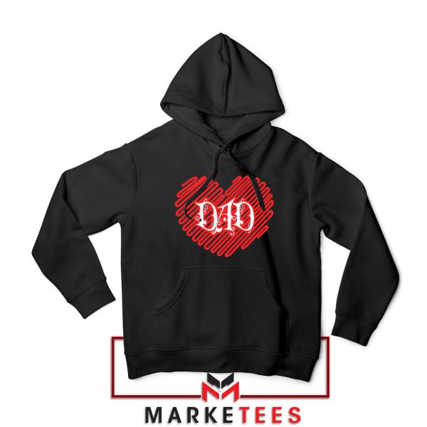 I Love Dad Graphic Black Hoodie