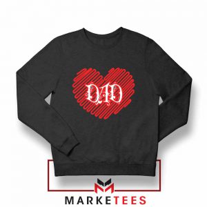 I Love Dad Graphic Black Sweatshirt