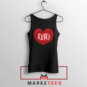 I Love Dad Graphic Black Tank Top