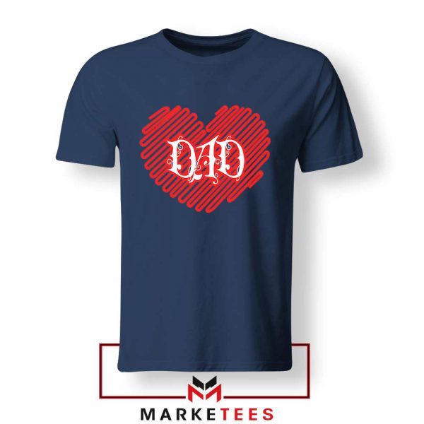 I Love Dad Graphic Navy Blue Tshirt