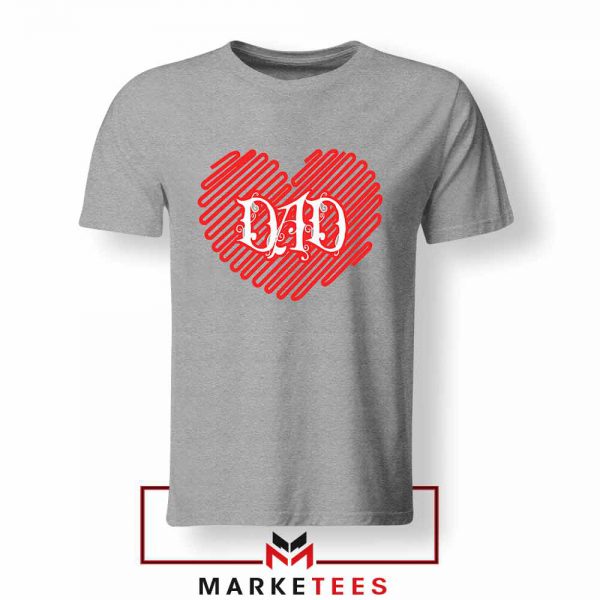 I Love Dad Graphic Sport Grey Tshirt