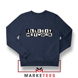 Illicit Network Graphic Navy Blue Sweatshirt