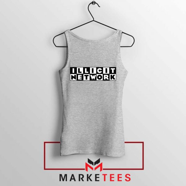 Illicit Network Graphic Sport Grey Tank Top