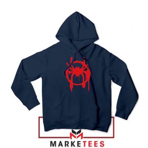 Into the Spider Miles Graphic Hoodie Navy Blue