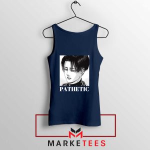 Levi Ackerman Pathetic Navy Blue Tank Top