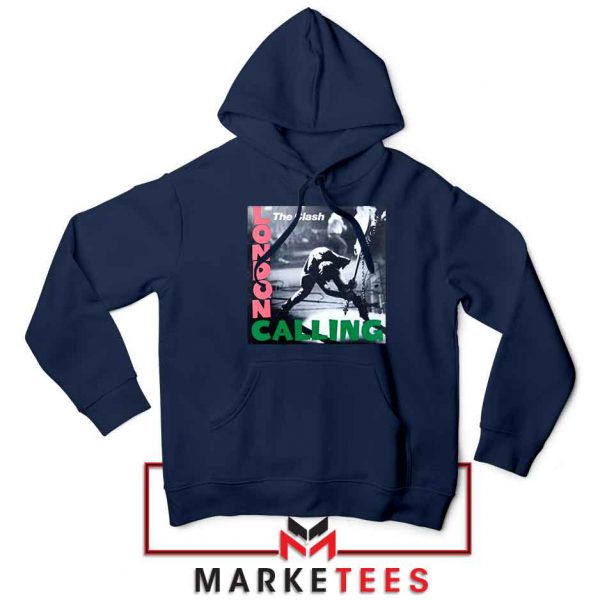 London Calling English Rock Navy Blue Hoodie