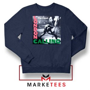 London Calling English Rock Navy Blue Sweater