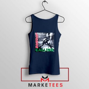 London Calling English Rock Navy Blue Tank Top