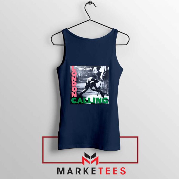 London Calling English Rock Navy Blue Tank Top