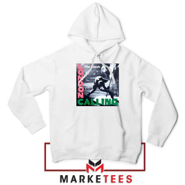 London Calling English Rock White Hoodie