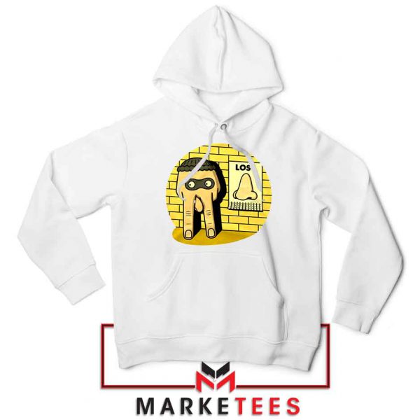 Lost Nose Dad Jokes Graphic White Hoodie