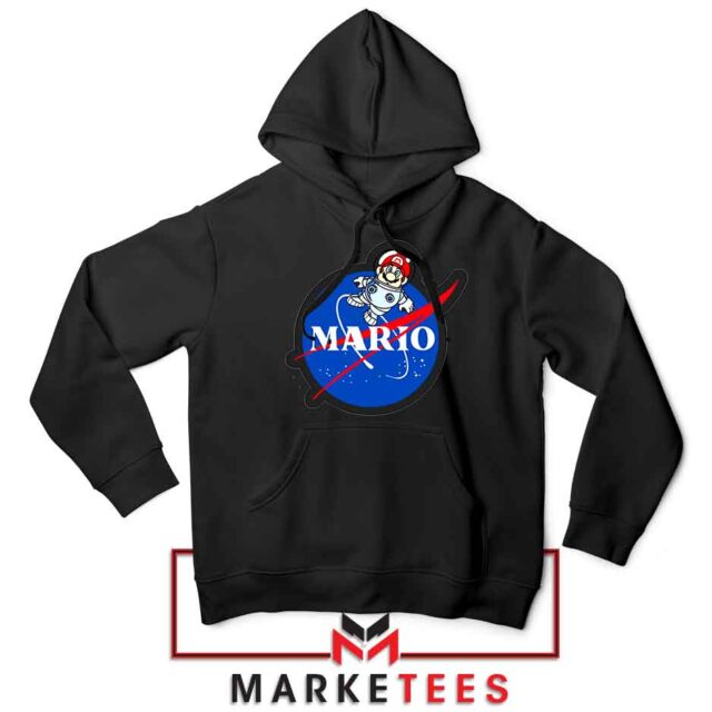 Mario Nasa Logo Graphic Hoodie Funny Space Agency - Ultimate