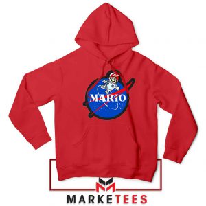 Mario Nasa Logo Graphic Red Hoodie