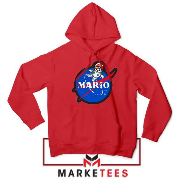 Mario Nasa Logo Graphic Red Hoodie