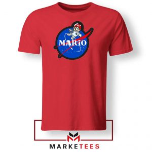 Mario Nasa Logo Graphic Red Tshirt
