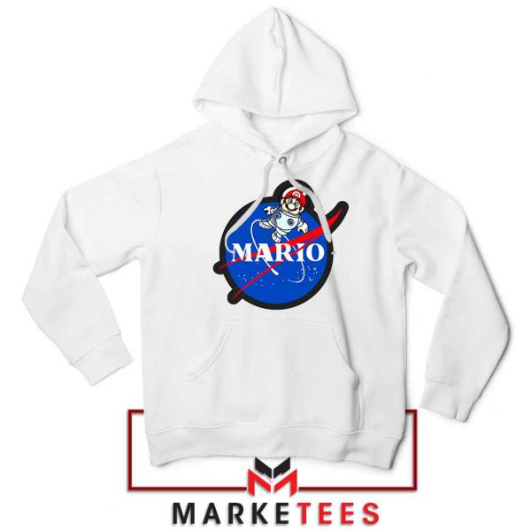Mario Nasa Logo Graphic White Hoodie