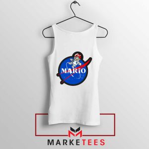 Mario Nasa Logo Graphic White Tank Top