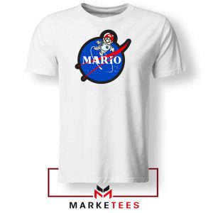 Mario Nasa Logo Graphic White Tshirt