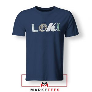 Marvel Loki Logo Cheap Graphic Navy Blue Tshirt