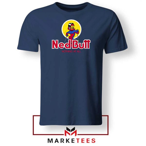 Ned Butt Simpson Parody Navy Blue Tshirt