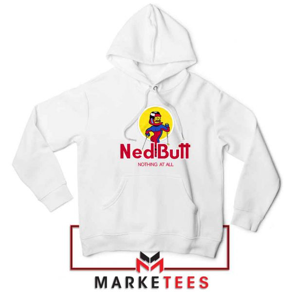 Ned Butt Simpson Parody White Hoodie