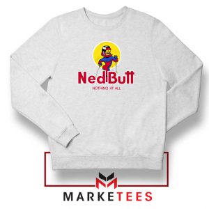 Ned Butt Simpson Parody White Sweatshirt